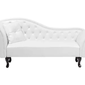Haute Performance Chaise longue kunstleer wit linkszijdig LATTES