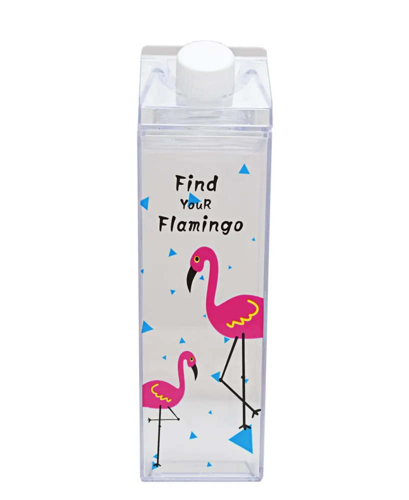 Kitchen Life Flamingo Milk Carton Shaped Bottle - Cristallin
