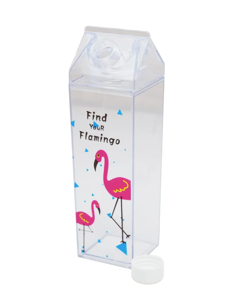 Kitchen Life Flamingo Milk Carton Shaped Bottle - Cristallin
