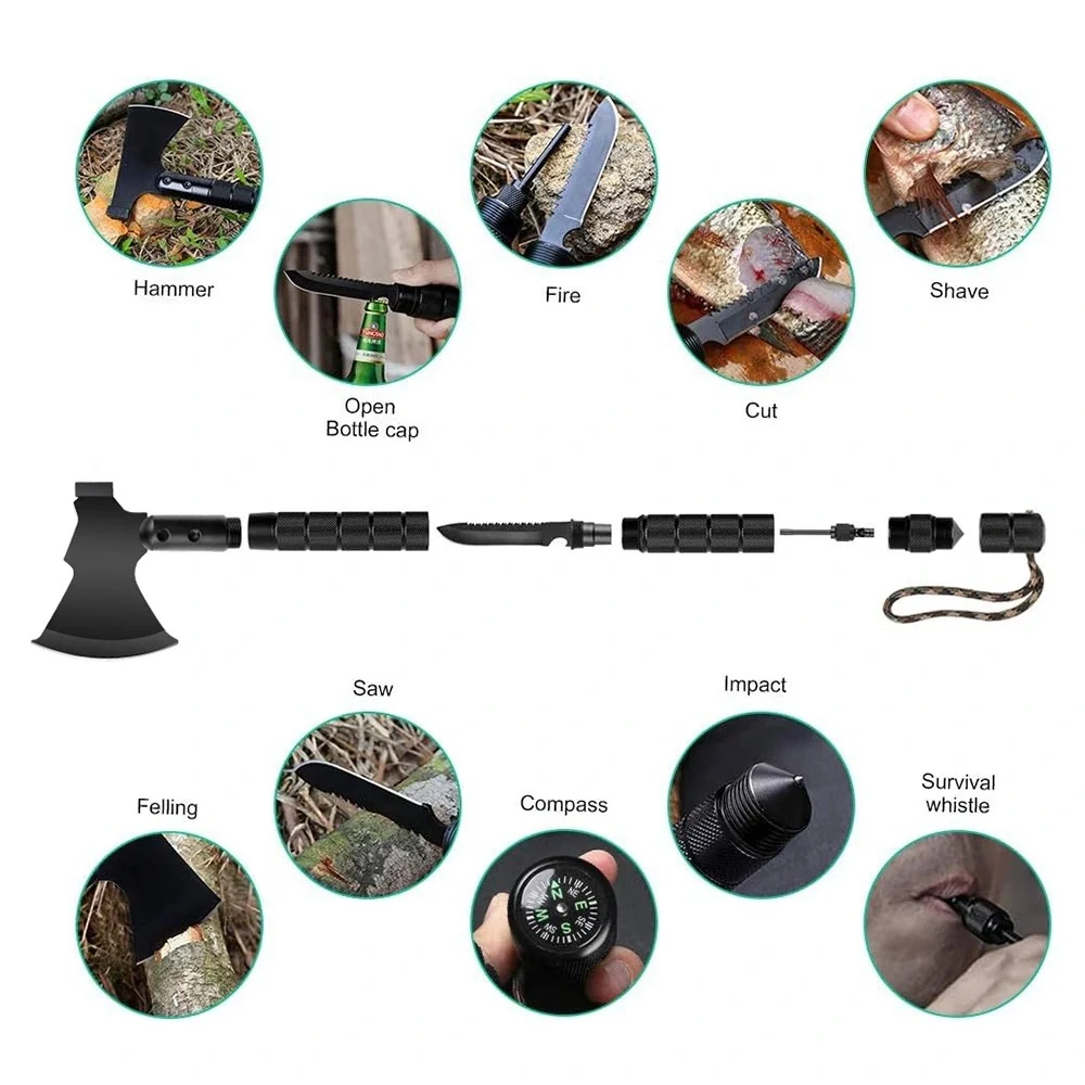 Mpow Multifonction Camping Axe Kit - All - - One Survival Tool Outdoor Adventures