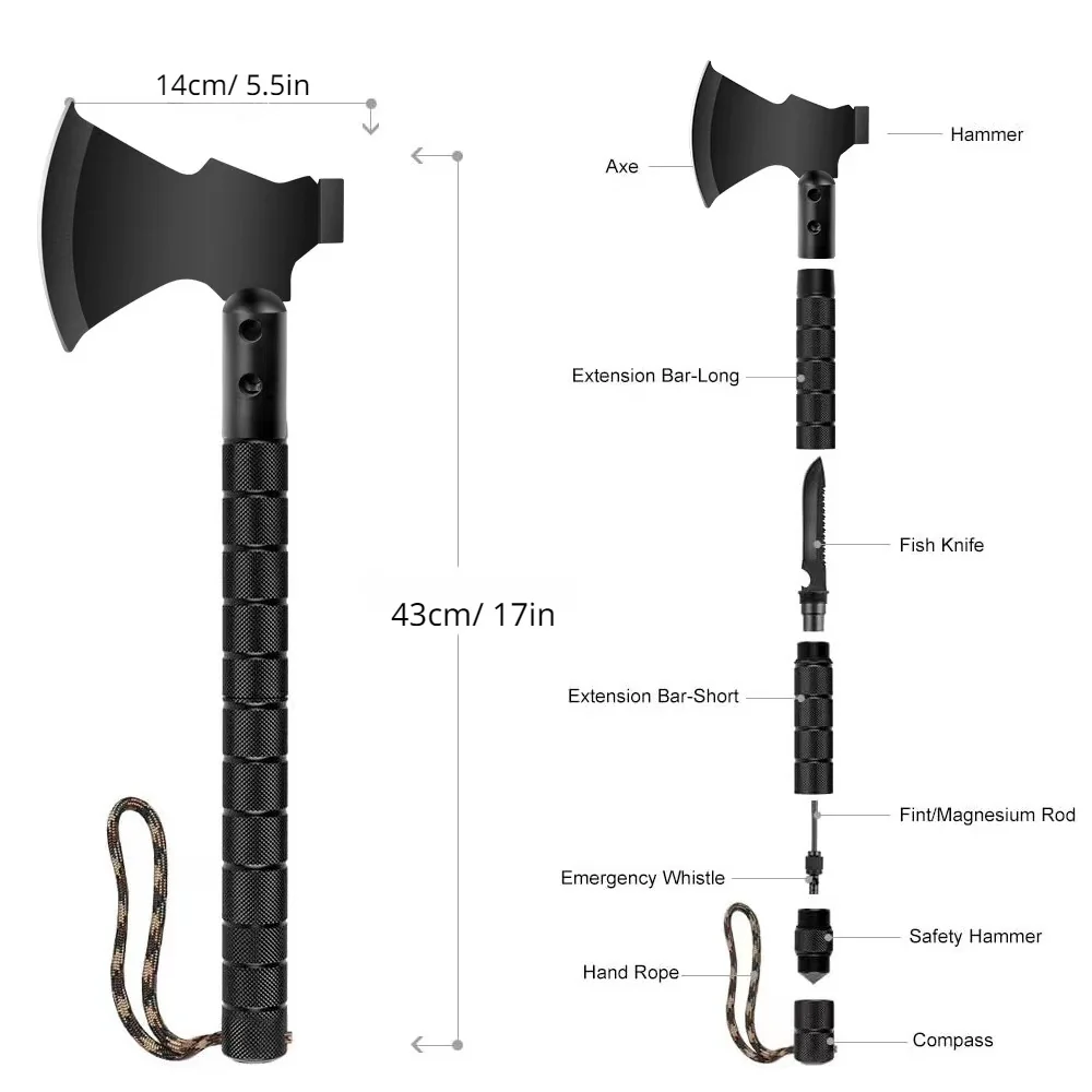 Mpow Multifonction Camping Axe Kit - All - - One Survival Tool Outdoor Adventures