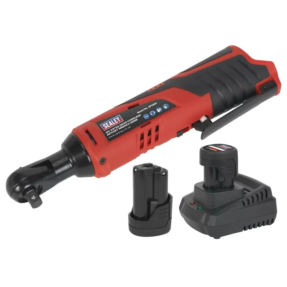 Sealey CP1202KIT 12V Ratchet Wrench Kit 3/8"Sq Drive 2 Batteries & Charger