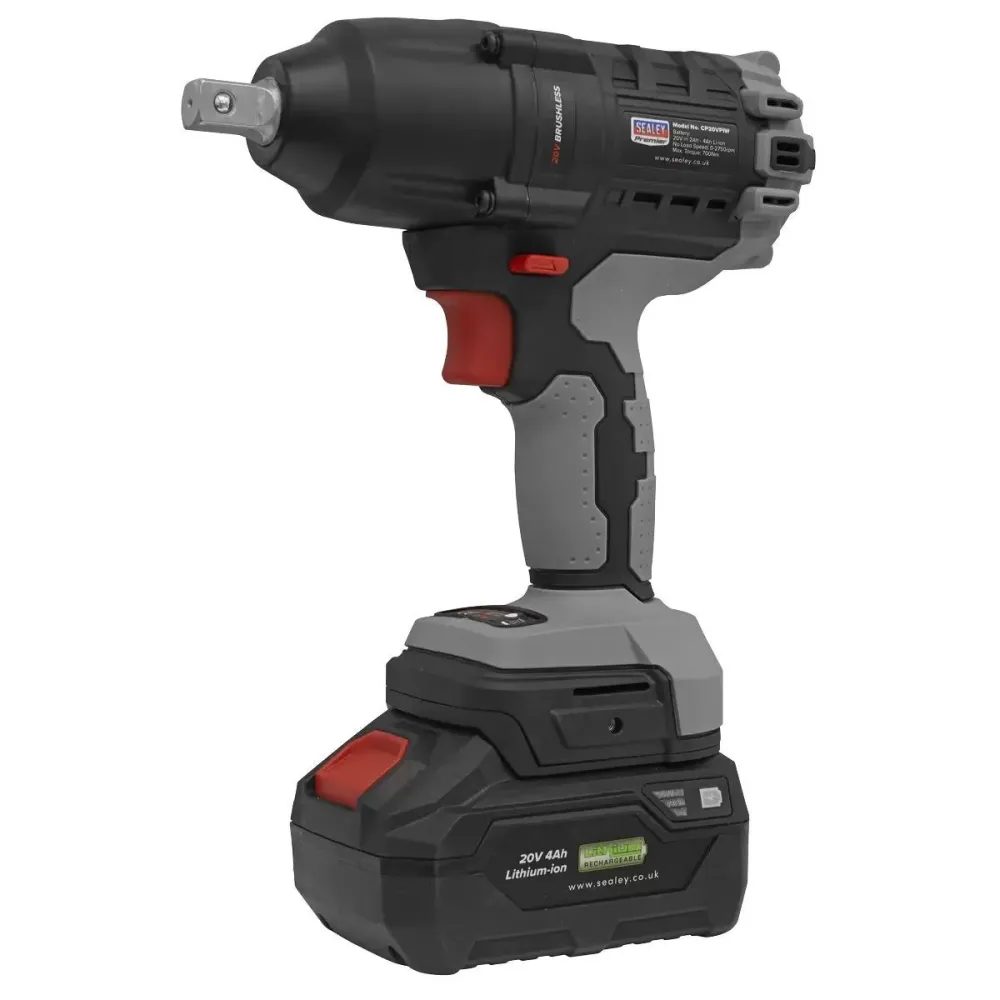 Sealey CP20VPIWKIT1 20V Brushless 1/2"Sq Drive Impact Wrench Kit Battery & Charger