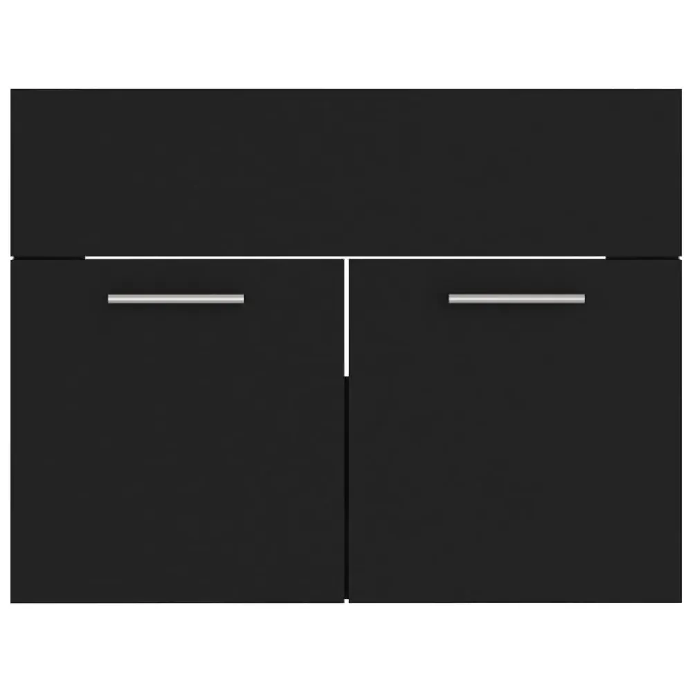 Armoire d'évier avec lavabo intégré 60 x 38,5 x 46 cm aggloméré noir 02_0006504