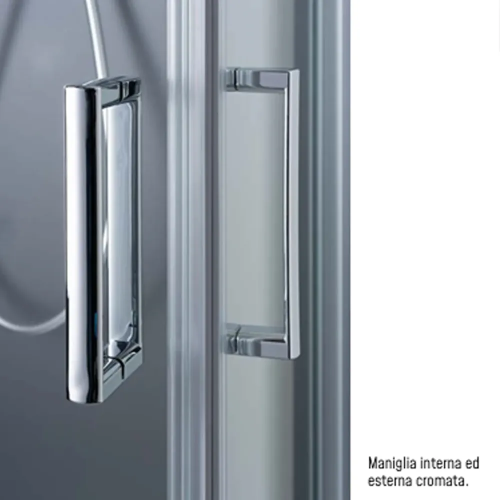 Cabine de douche d'angle Loop 80x100 en aluminium et verre anticalcaire Autonome Clean