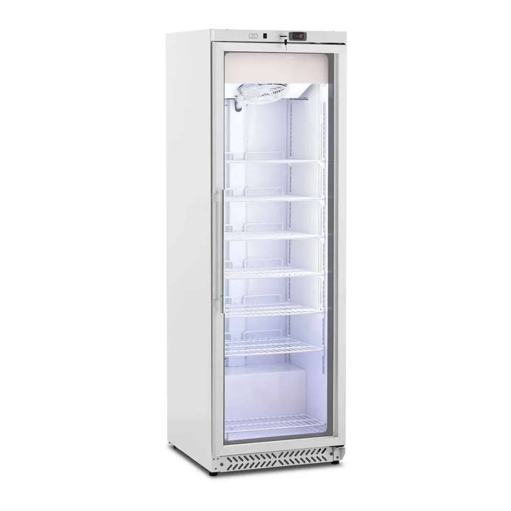 Grand congélateur armoire vertical grande capacité réfrigérant R290 (volume : 380 litres, puissance : 425 watts, porte à d...