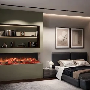 ONYX - meerzijdige haard AVANTI 190 RW REAL LOG insert électrique basique face, en angle où multiples