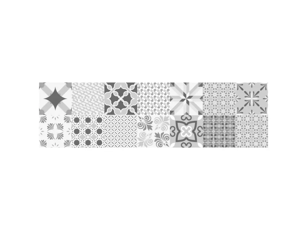 Stickers adhésifs escalier carrelages contremarche - NUANCE DE GRIS ROMANTIQUE - 39x136.5cm