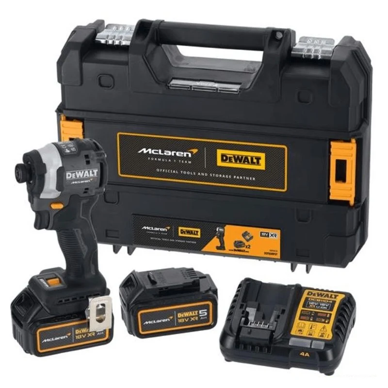 Visseuse À Chocs Ultra Compacte XR 18V 5Ah Brushless DCF85MP2T-QW Édition Limitée McLaren Livrée Avec 2 Batteries 5Ah Li-I...