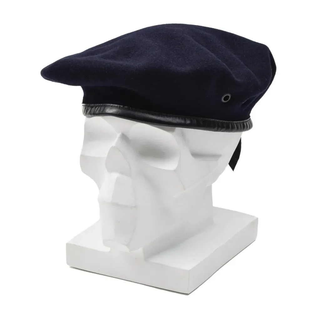 Béret de commandement en laine bleu foncé de l'armée française d'origine, casquette légère vieux style NEUF