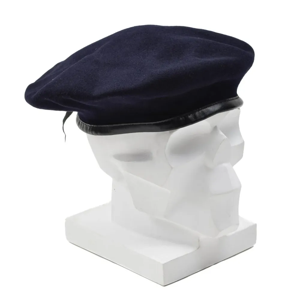 Béret de commandement en laine bleu foncé de l'armée française d'origine, casquette légère vieux style NEUF