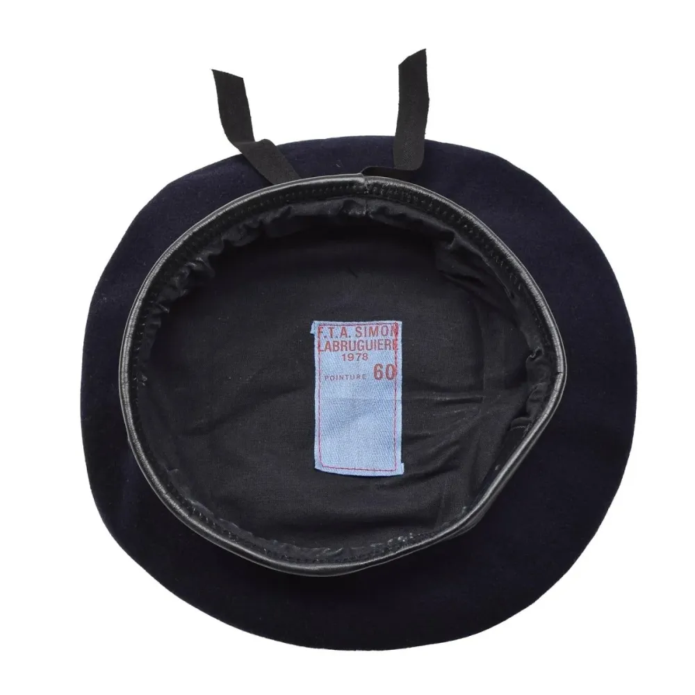 Béret de commandement en laine bleu foncé de l'armée française d'origine, casquette légère vieux style NEUF