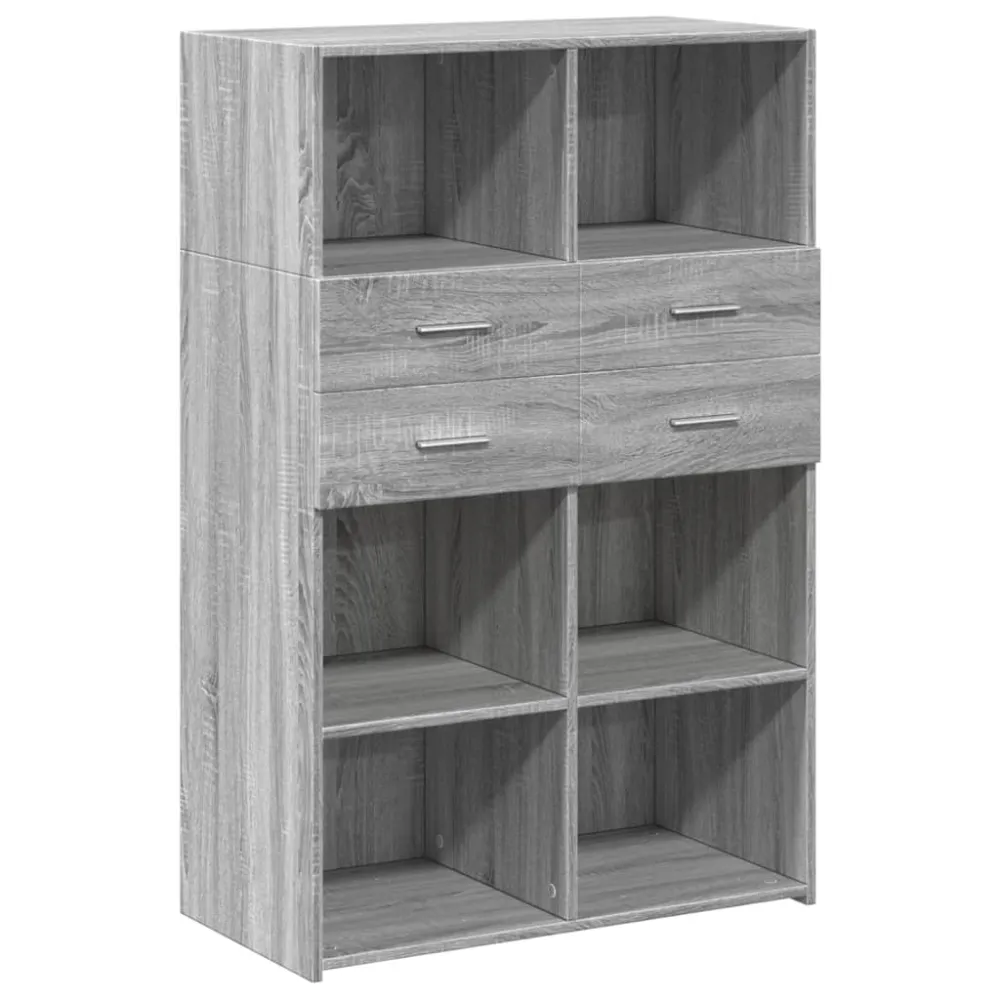Buffet bahut commode armoire meuble de rangement organisateur cuisine salle de séjour salon haut sonoma 80 x 42,5 x 124 cm...