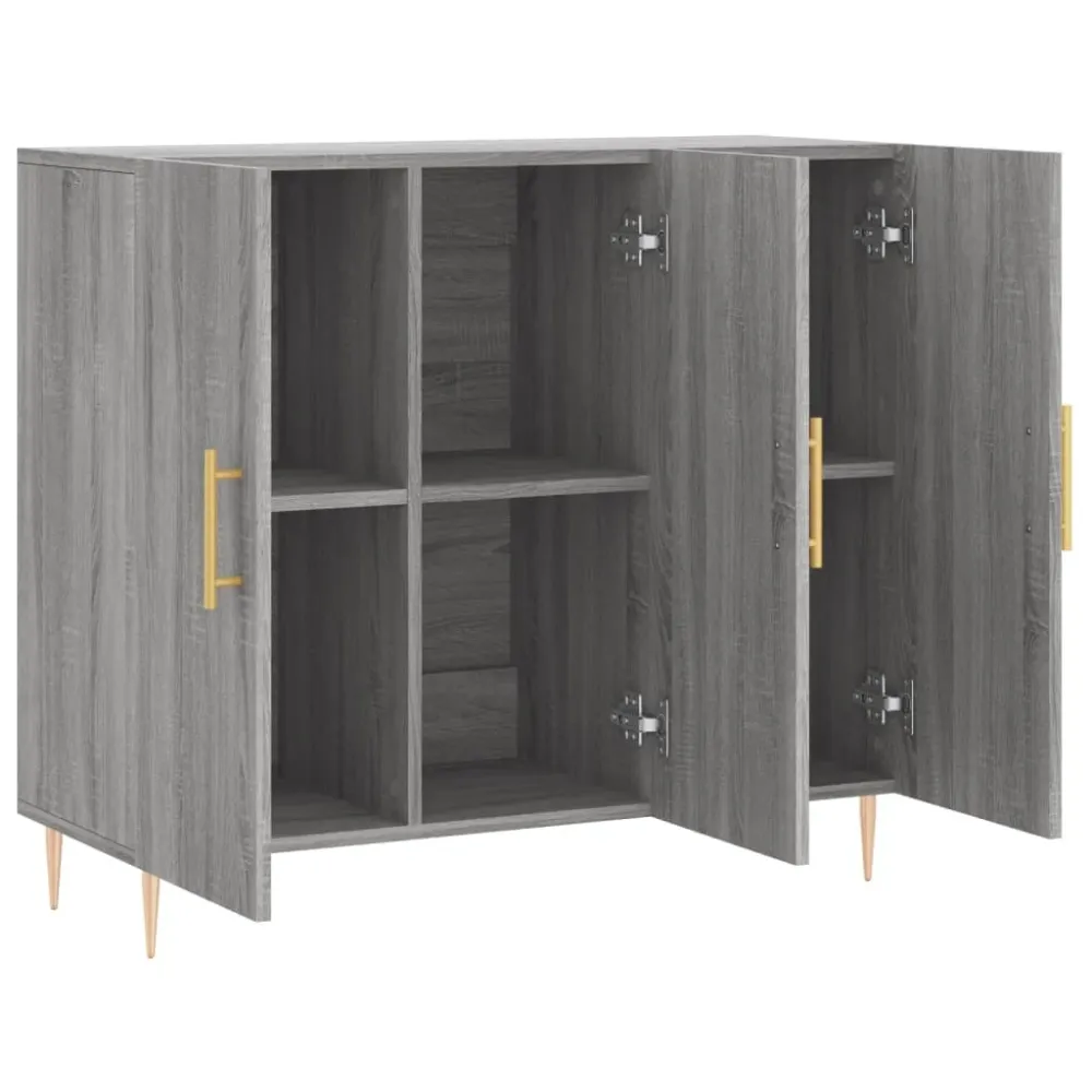 Buffet bahut commode armoire meuble de rangement organisateur cuisine salle de séjour salon sonoma 90 x 34 x 80 cm bois d'...