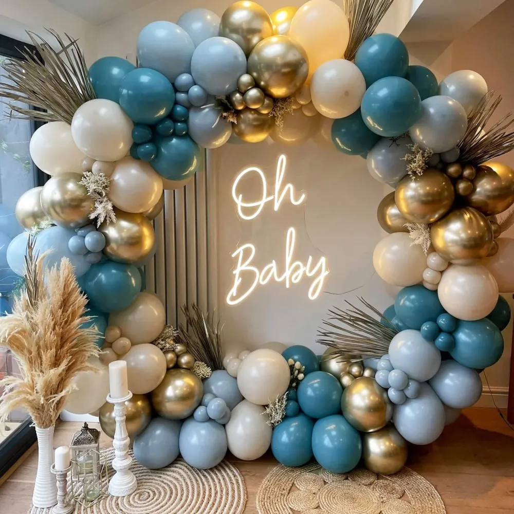 Chaîne de Ballons Luxueux Bleu Marine Rétro pour Mariage ou Anniversaire BA28