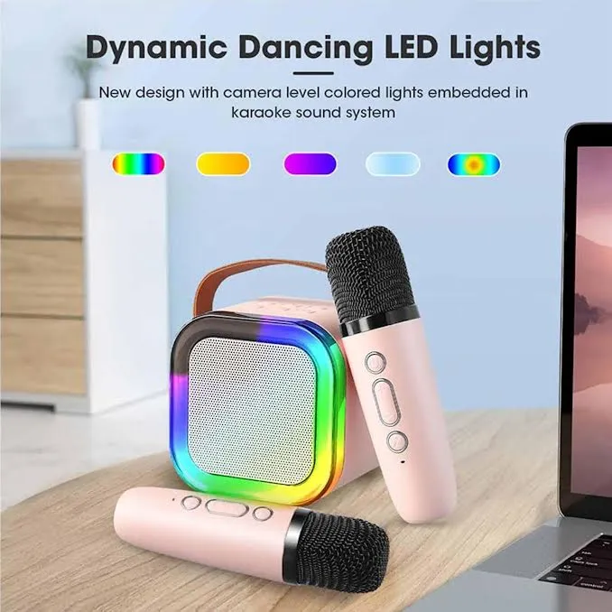 Colorful Karaoke Bluetooth Sound System Rose vif
