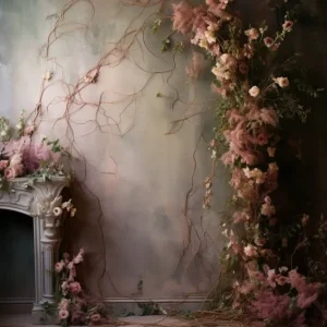Esthero Toile de fond Vieux Abstrait Style Nostalgique Branche de Rose RR4-36