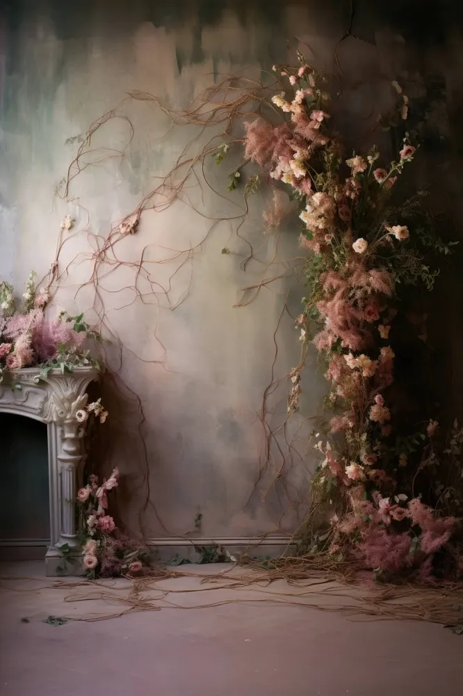 Esthero Toile de fond Vieux Abstrait Style Nostalgique Branche de Rose RR4-36