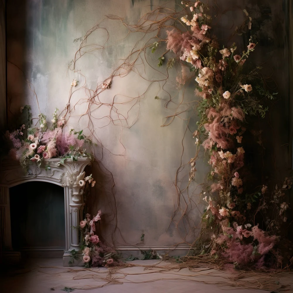 Esthero Toile de fond Vieux Abstrait Style Nostalgique Branche de Rose RR4-36