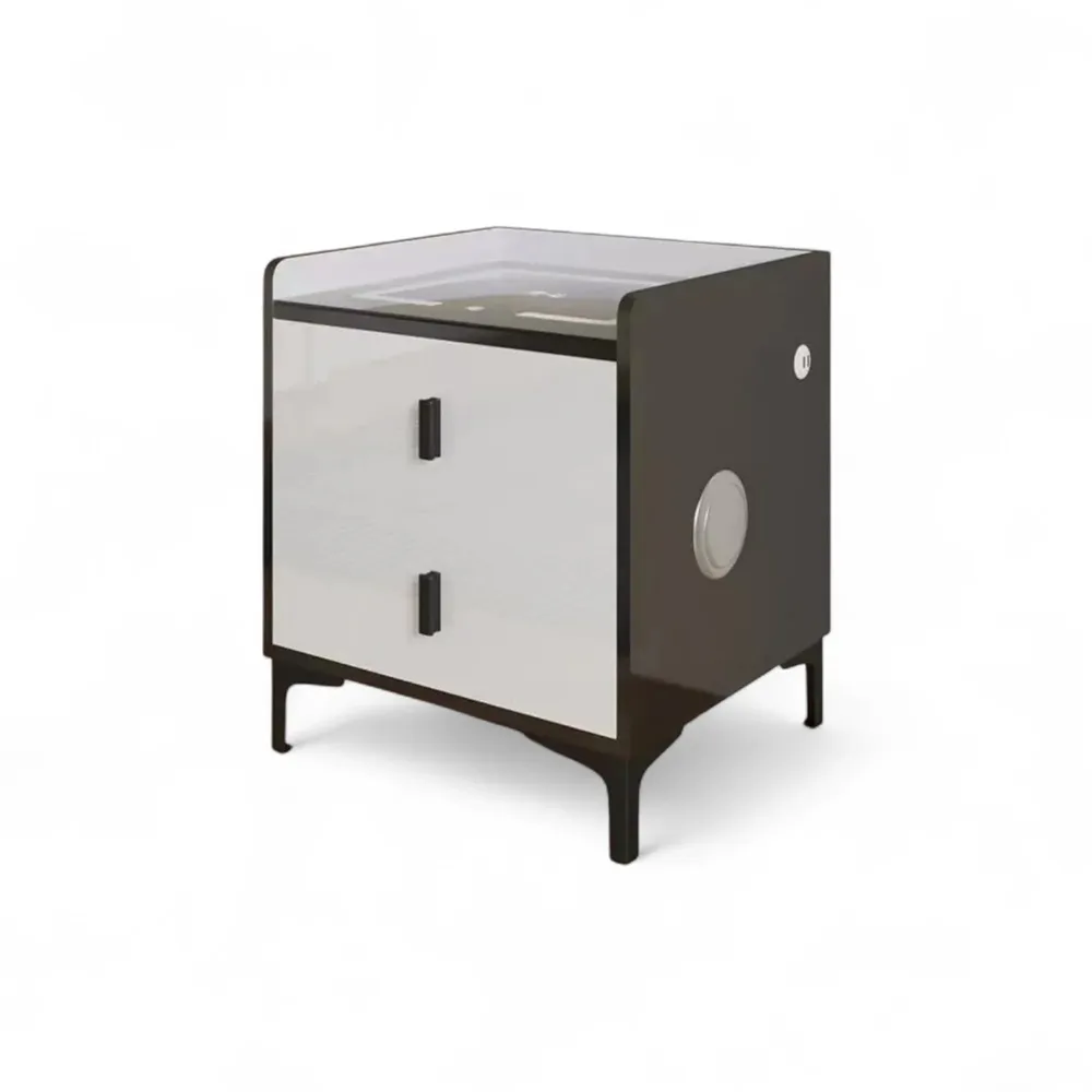 Exotic Designs Nightstand Bluetooth Speaker LED Light & Wi-fi Charger Black & White