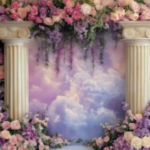 Fond photo pour la Saint-Valentin Colonne florale romantique Arche Fonds pour la Saint-Valentin MRR11-109