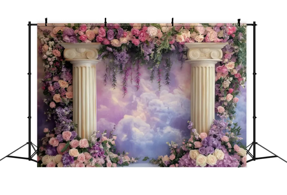 Fond photo pour la Saint-Valentin Colonne florale romantique Arche Fonds pour la Saint-Valentin MRR11-109