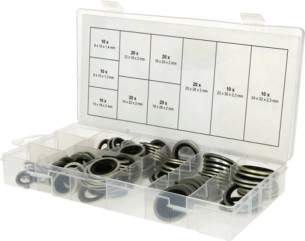 Gamme KS Tools de bagues d'étanchéité composites diamètre 6-24 mm 150 pièces 970.0760 se procurer à bas prix