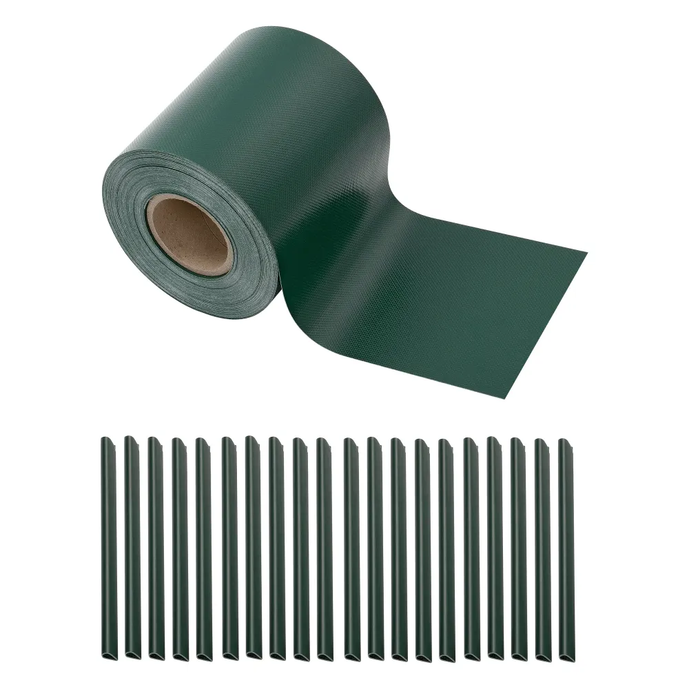 Lot de 4 bandes de brise-vue VINYLE 140 m x 19 cm 26,6 m² vert mousse 03_0006602
