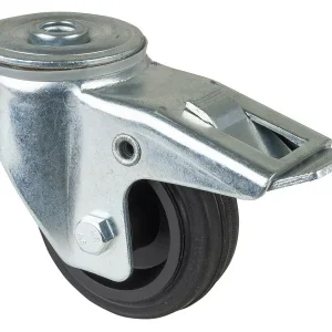 Rouleau de transport BS rollers avec frein largeur 30 mm Ø80 mm jusqu'à 50 kg bande de roulement en caoutchouc no...