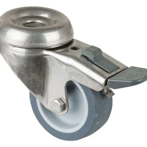 Rouleaux d'appareil en acier inoxydable BS avec frein largeur 18 mm Ø50 mm jusqu'à 40 kg bande de roulem...