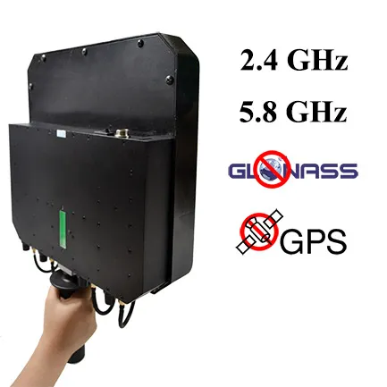 Système Anti-Drone portatif 24W-250 mètres 1.2G 1.6G 2.4G 5.8G Glonass GPS D4 dispositif Anti-Drone portatif portatif de S...