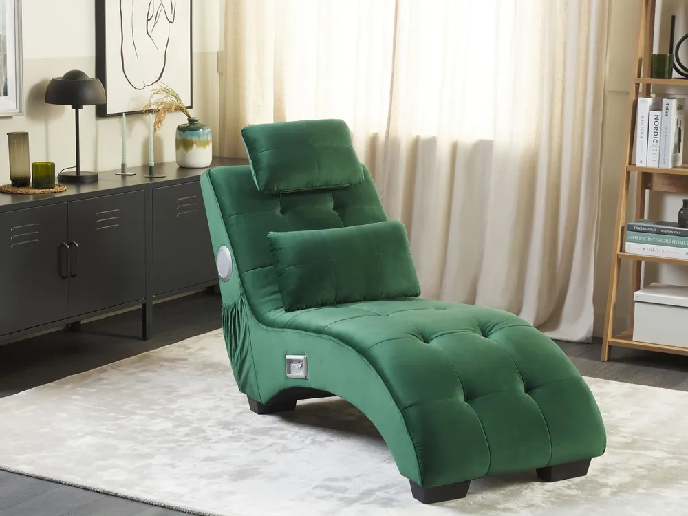 Tissu doux Chaise Lounge Bluetooth Speaker USB Port Green SIMORRE