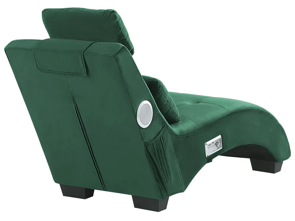 Tissu doux Chaise Lounge Bluetooth Speaker USB Port Green SIMORRE