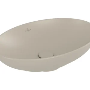 Vasque ovale à poser VILLEROY ET BOCH Loop and Friends non meulé 62 x 42 Almond CeramicPlus sans trop entier