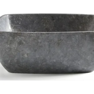 Vasque à poser / lavabo en marbre, coloris gris - Longueur 40 x Hauteur 15 x Profondeur 40 cm