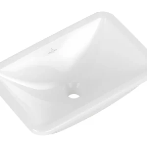 Vasque 45 x 28 rectangle à poser VILLEROY ET BOCH Loop & Friends TitanCeram stone blanc pur avec trop plein