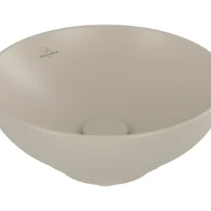 Vasque ronde à poser VILLEROY ET BOCH Loop and Friends non meulé Almond CeramicPlus 42 x 42