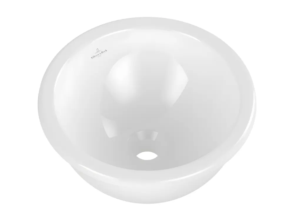 Vasque 45 x 45 ronde à poser VILLEROY ET BOCH Loop & Friends TitanCeram stone blanc pur sans trop plein