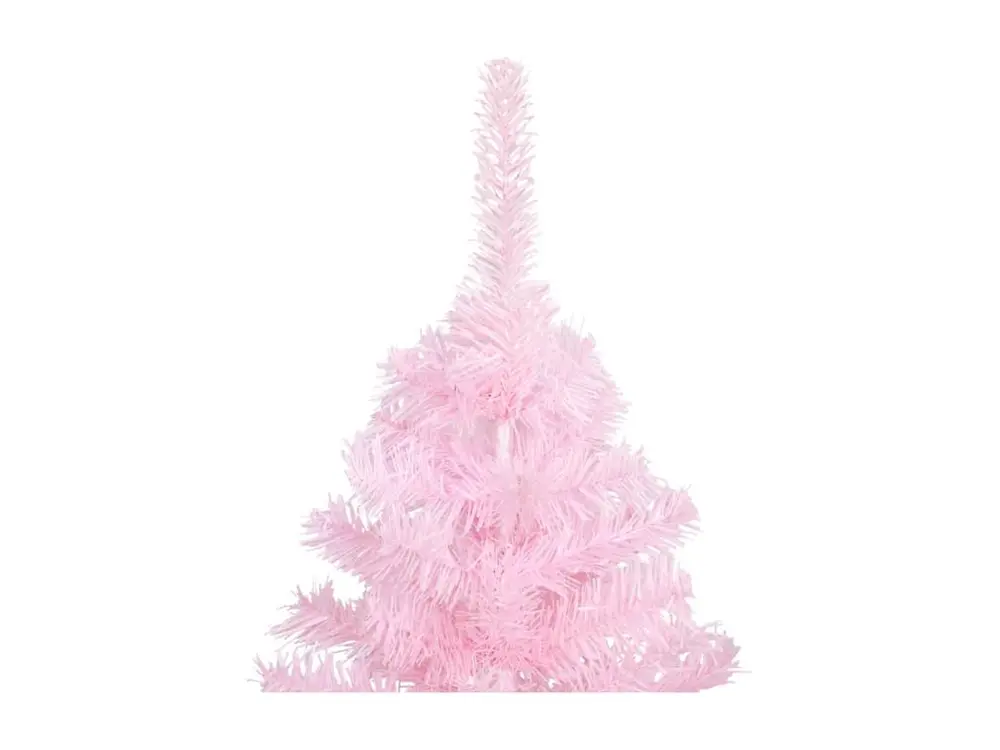 Arbre de Noël artificiel avec LED et boules Rose 180 cm VINYLE