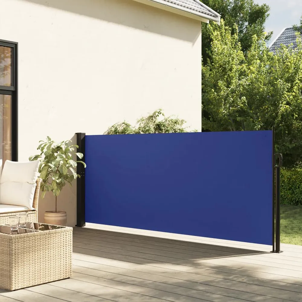 Auvent latéral rétractable bleu 100x300 cm avec garantie 1