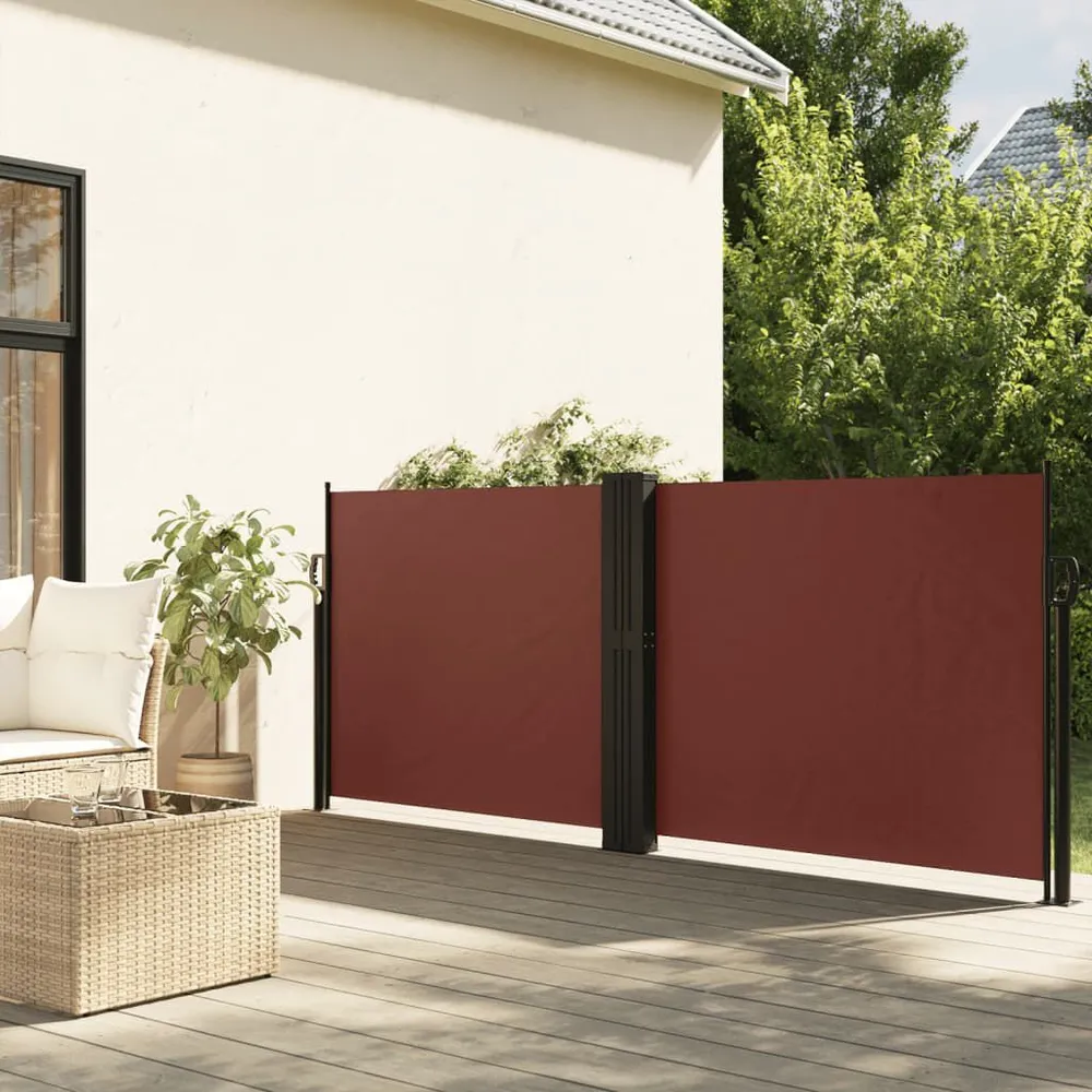 Auvent latéral rétractable marron 100x1000 cm avec Garantie