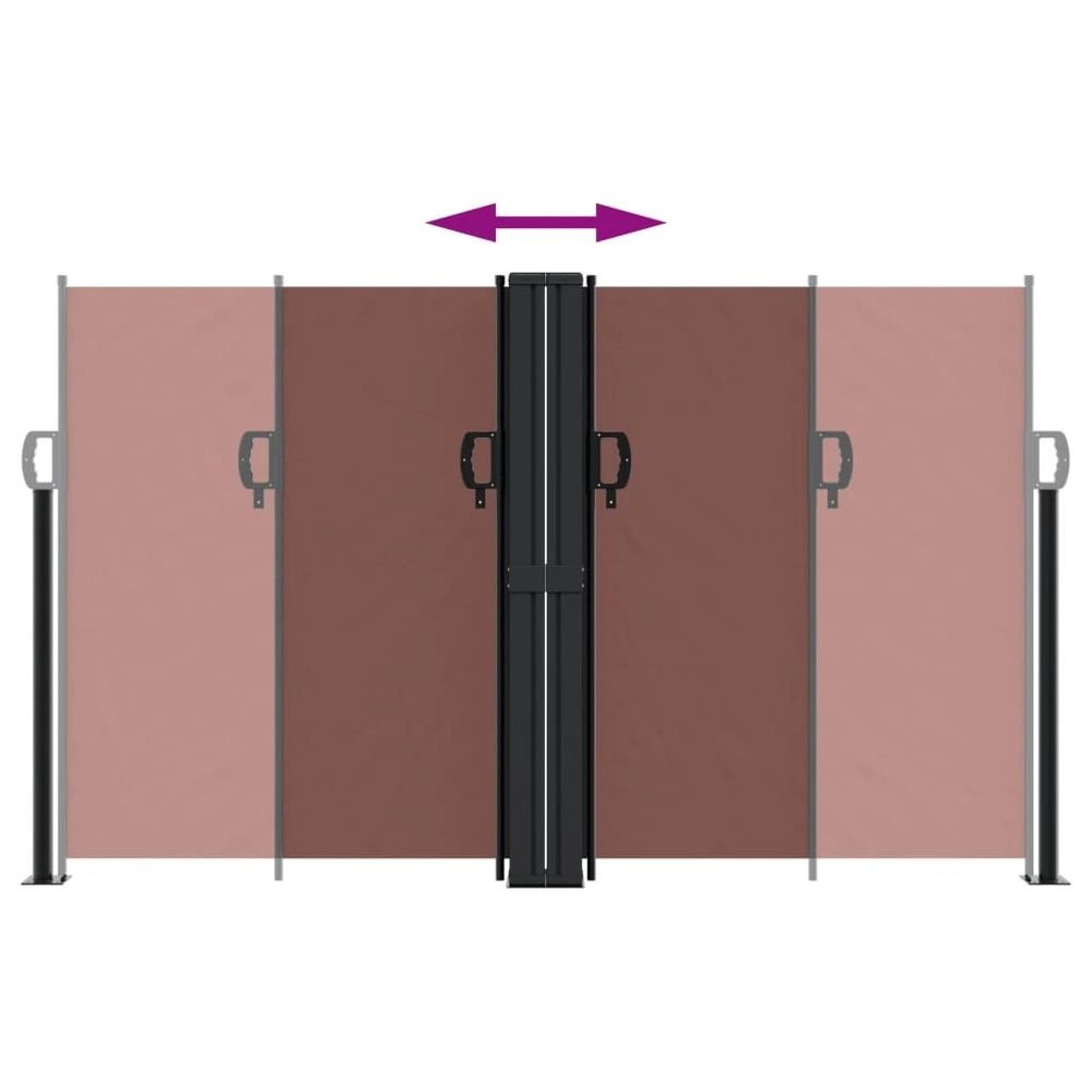 Auvent latéral rétractable marron 140x1000 cm Compatible avec la plupart des modèles
