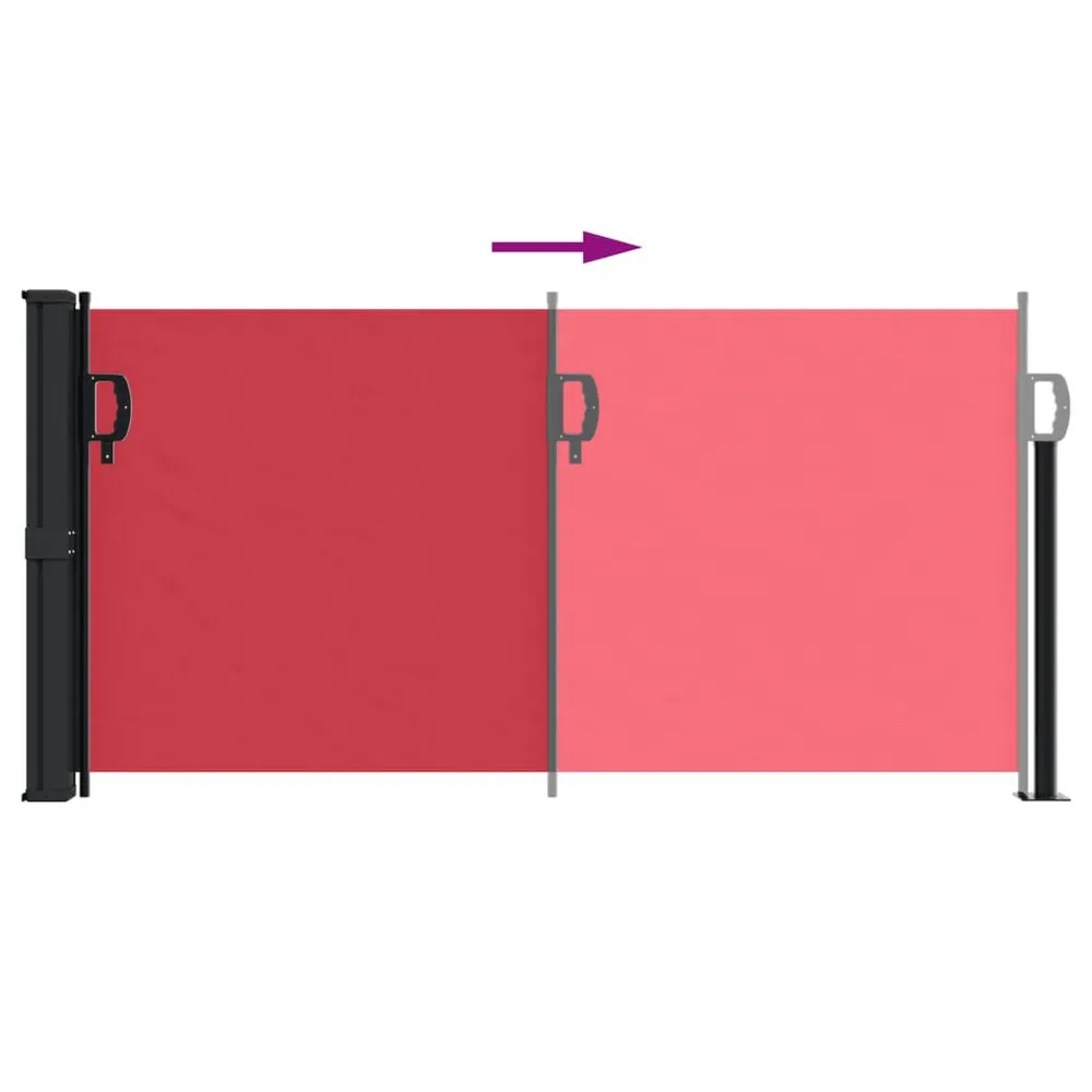 Auvent latéral rétractable rouge 100x300 cm pour transport d'équipement