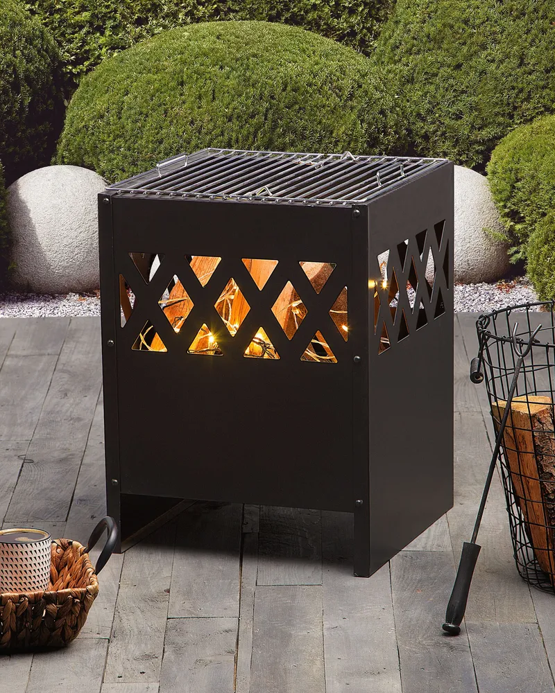 Charcoal Fire Pit Noir jais SHIGA