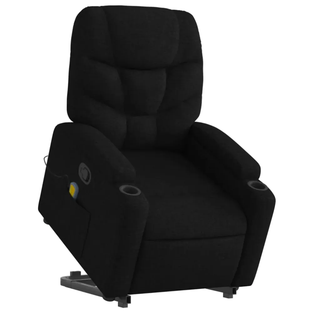 Fauteuil de relaxation TV fonction massage inclinable levage électrique en tissu noir DEC027054 - 22mm/25mm/28mm