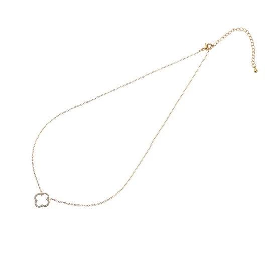 Haute Performance Collier trèfle scintillant de petite taille Day & Eve Go Dutch Label - 14K (34+6 cm)
