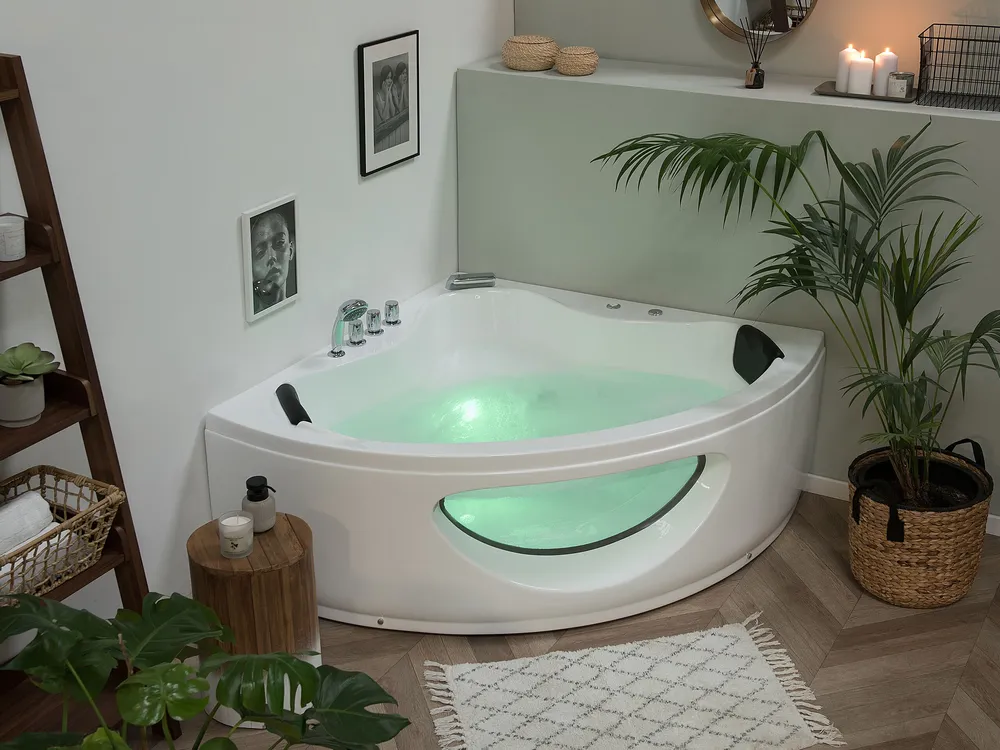 Hoekbad whirlpool wit 190 cm TOCOA