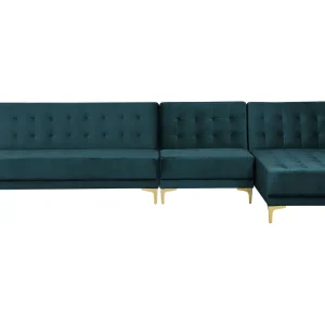 Left Hand Modular Velvet Sofa Sarcelle ABERDEEN