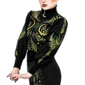 Restyle - Herbal - Gothic Cropped Sweater pour motards voyageurs