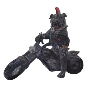 Rétroviseur sport Statuette animal motard en polyrésine Chien